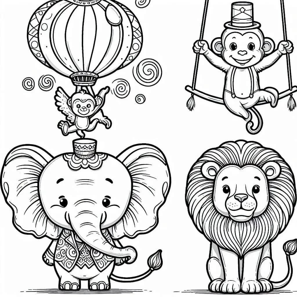 Big Top Fun: Animal Circus Coloring Book - free coloring page image 5 of 7