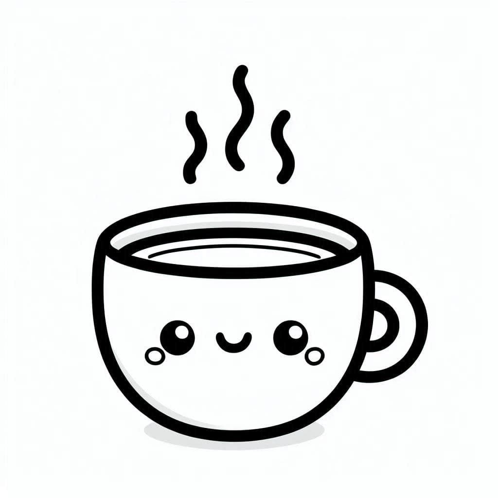 A Cup of Coffee - Cozy Free Coloring Pages for Relaxation & Fun! - free coloring page image 4 of 4