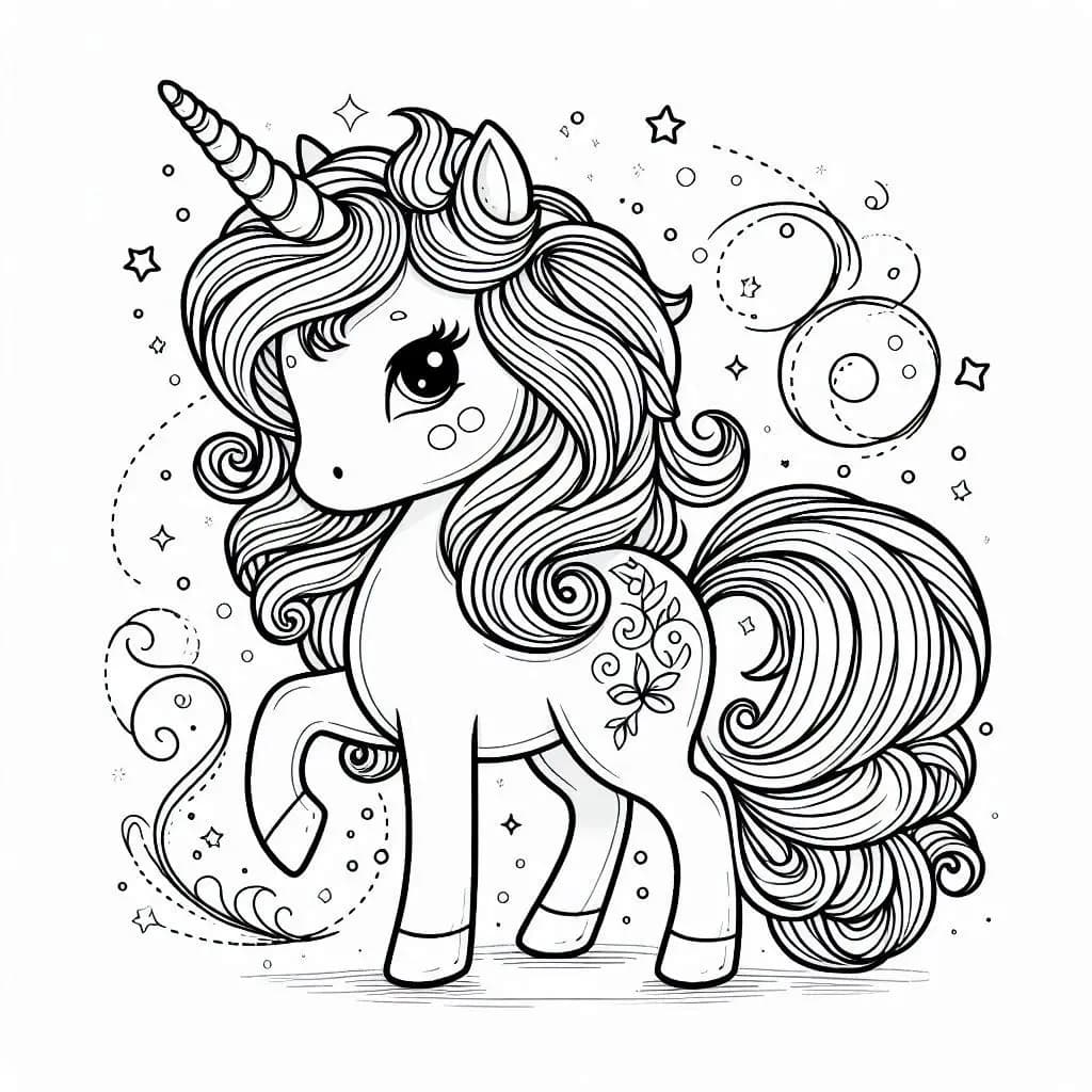Magical Unicorn – A Whimsical Adventure! Coloring Pages - free printable coloring page for kids to download