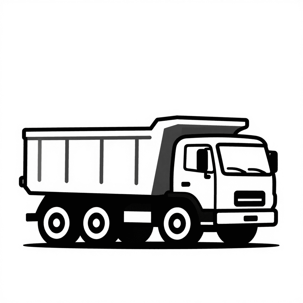 A Dump Truck Coloring Page - free coloring page image 1 of 3