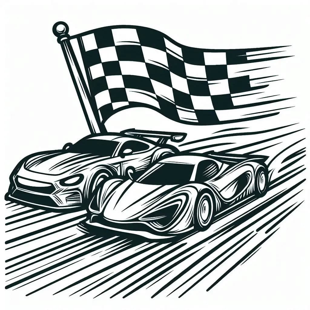 Race Day Fun: Car Racing Coloring Book  - free coloring page image 3 of 5