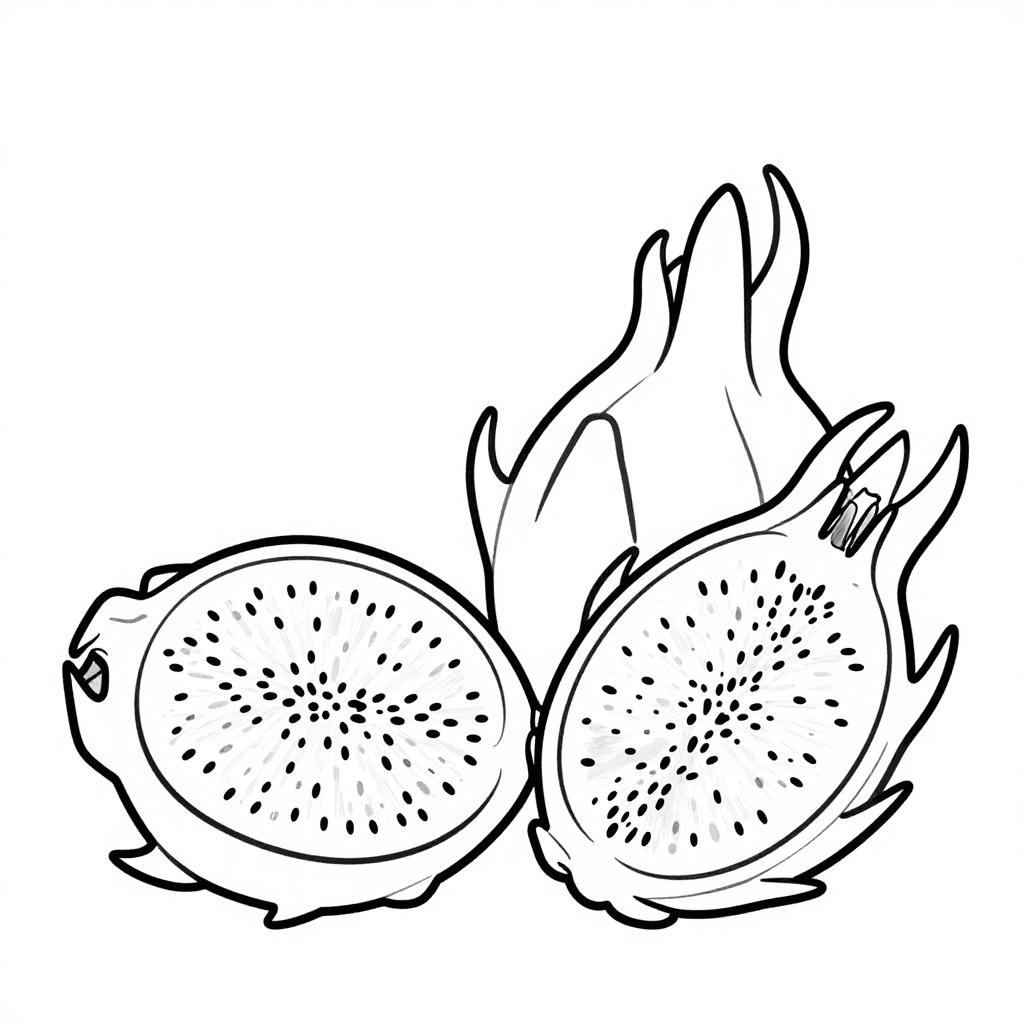 A Dragon Fruit Coloring Page - free printable coloring page for kids to download