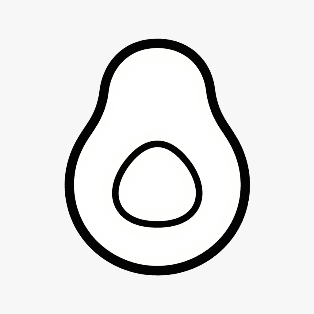 An Avocado Coloring Page - free coloring page image 3 of 3