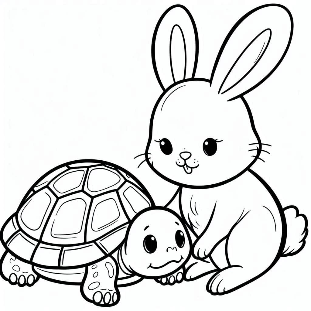 Rabbit and Turtle - Free Coloring Pages for a Classic Tale! - free coloring page image 4 of 4