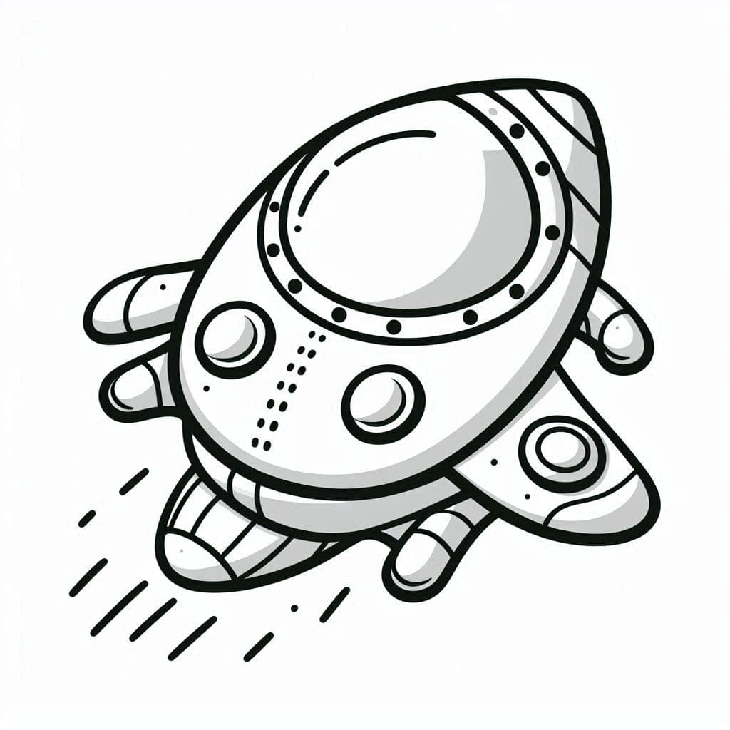 Air Space Ship – Explore the Universe with Coloring Fun!  - free coloring page image 3 of 4