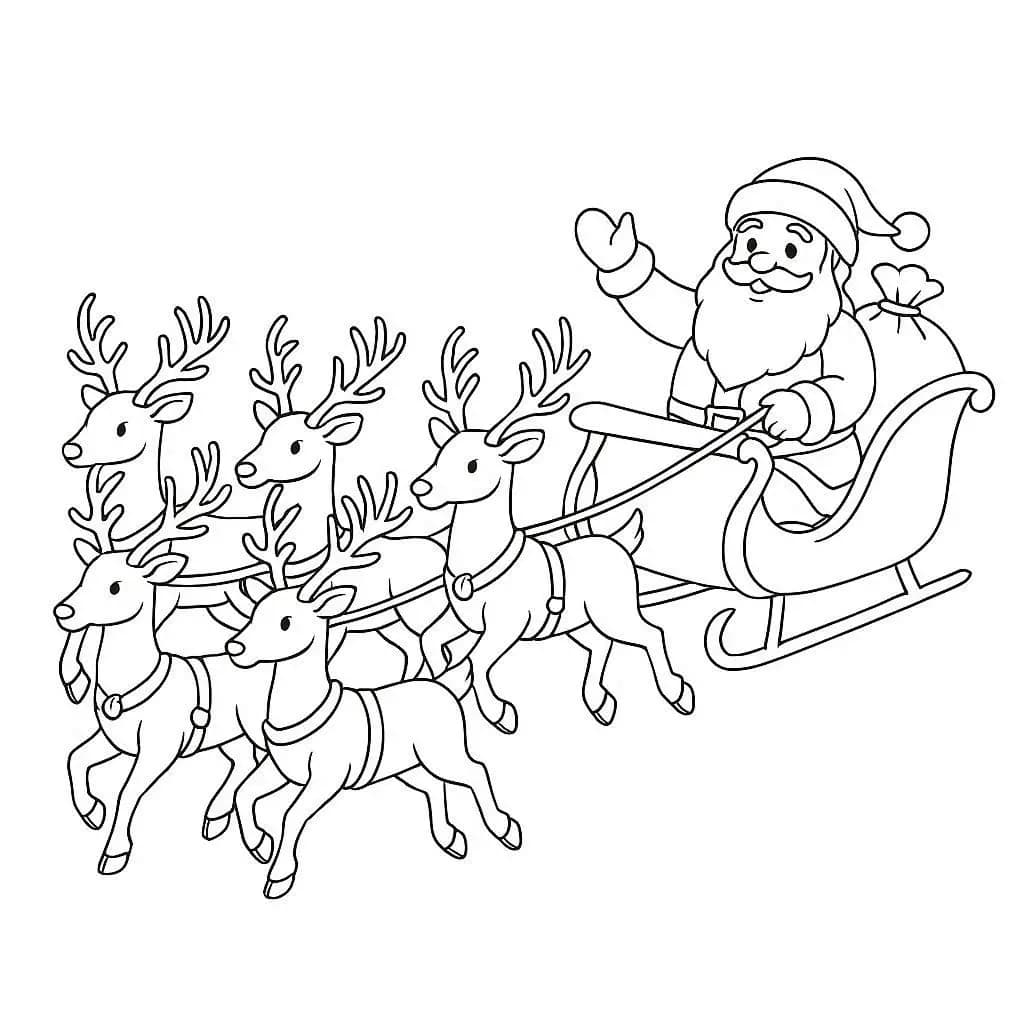 Sleigh Ride Fun: Color Santa’s Reindeer Adventure   - free coloring page image 3 of 6