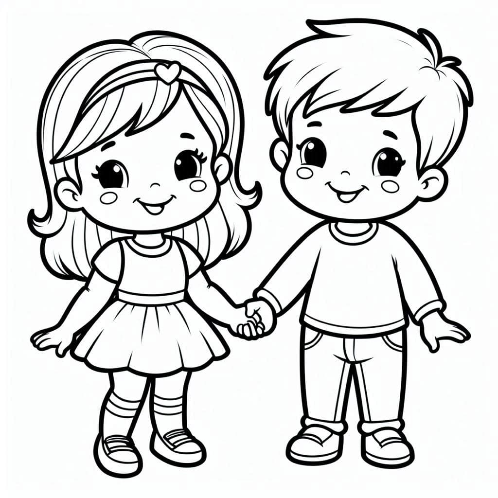 Girl and Boy - Fun and Free Coloring Pages for Everyone! - free coloring page image 4 of 4