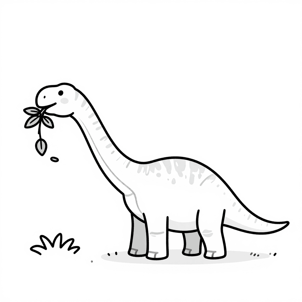 A Brachiosaurus Eating Leaves Coloring Page - free printable coloring page for kids to download