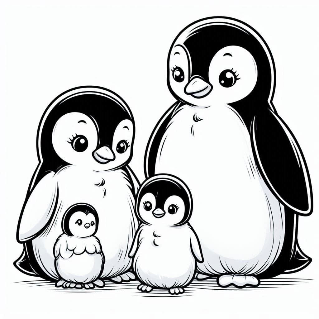 Penguin Family - Chilly & Charming Free Coloring Pages! - free coloring page image 2 of 4