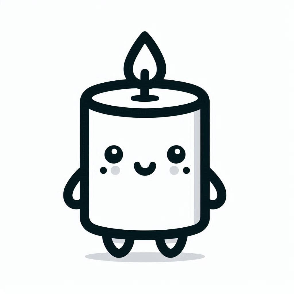Cute Candle — Collection Coloring Page for Cozy Little Artists - free printable coloring page for kids to download