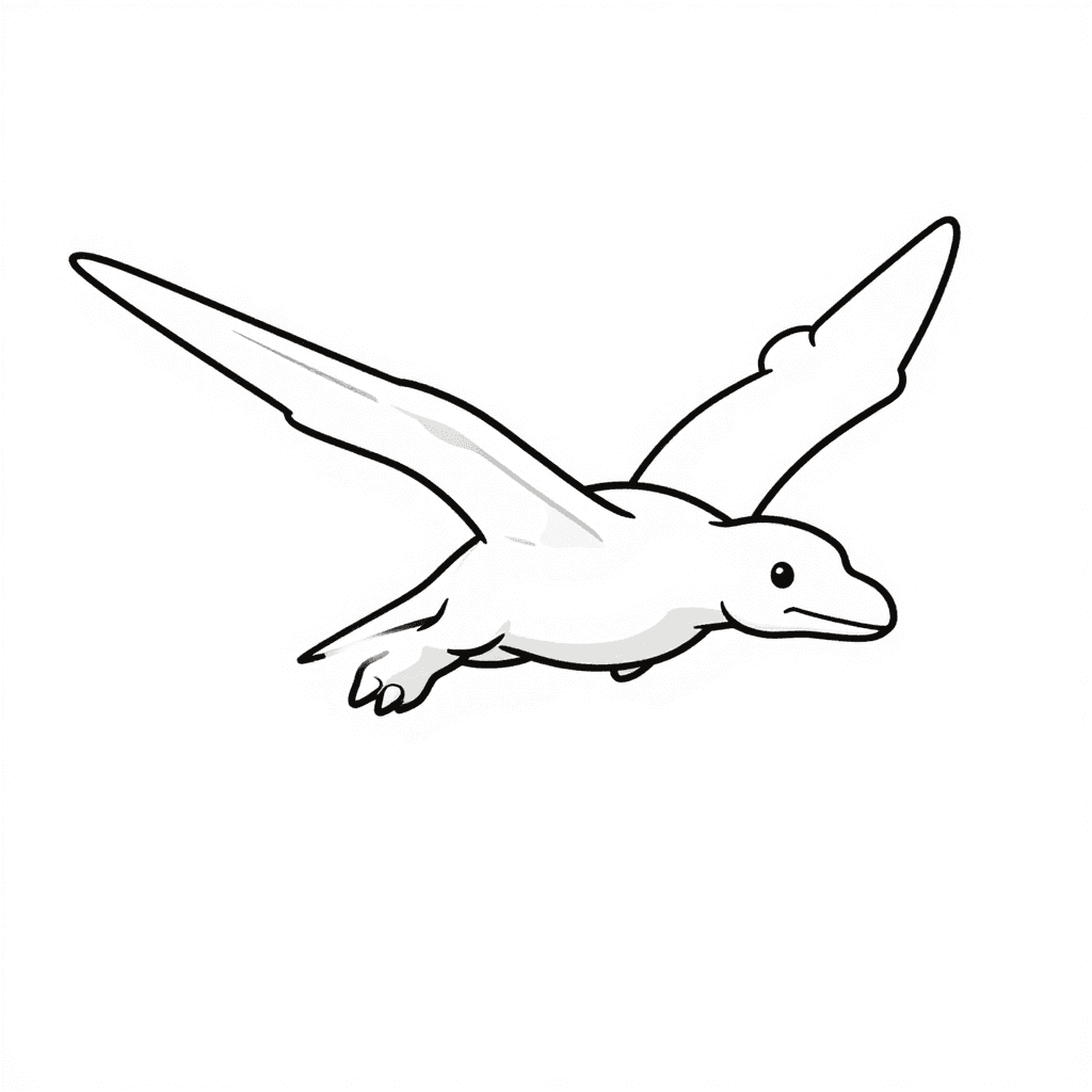 A Pterodactyl Flying Coloring Page - free printable coloring page for kids to download