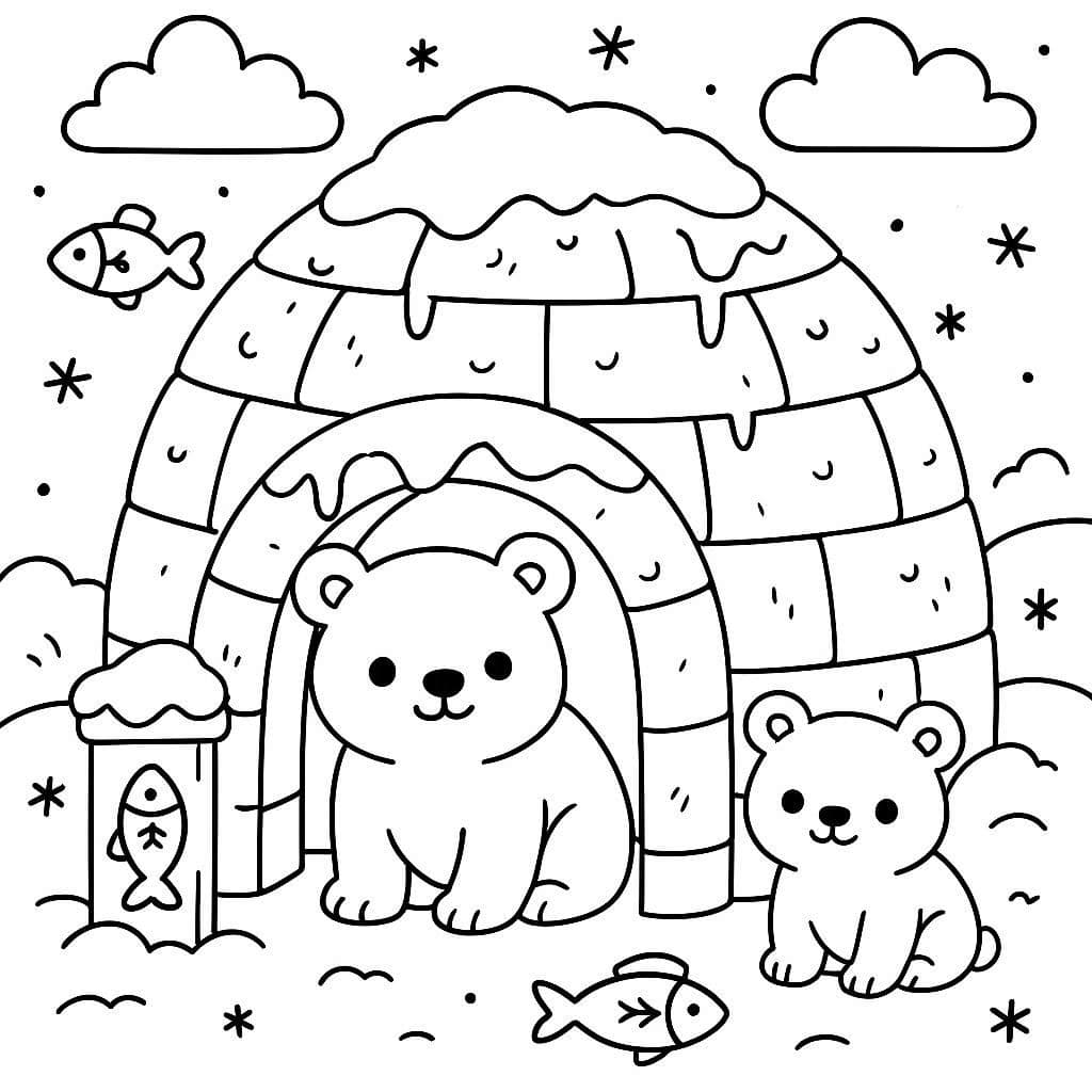 Cozy Animal Homes Coloring Page Collection - free coloring page image 2 of 6