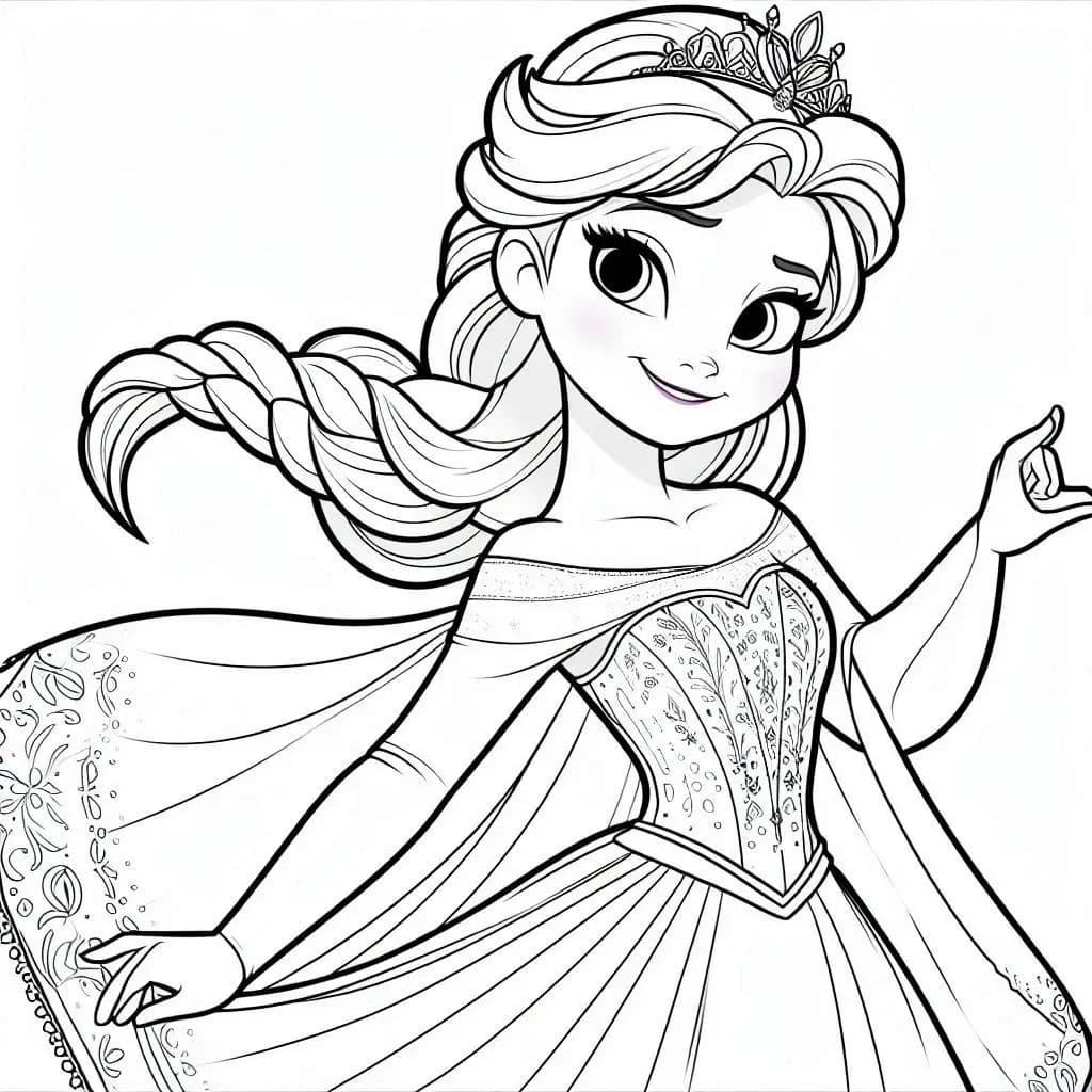 Beauty Princess - Magical Frozen-Themed Free Coloring Pages! - free printable coloring page for kids to download