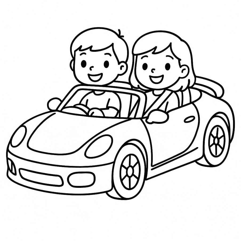 Fun Car Transportation - free printable coloring page for kids to download
