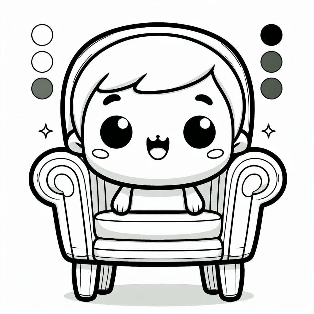  Sweet Seat: The Cute Chair   - free coloring page image 2 of 10