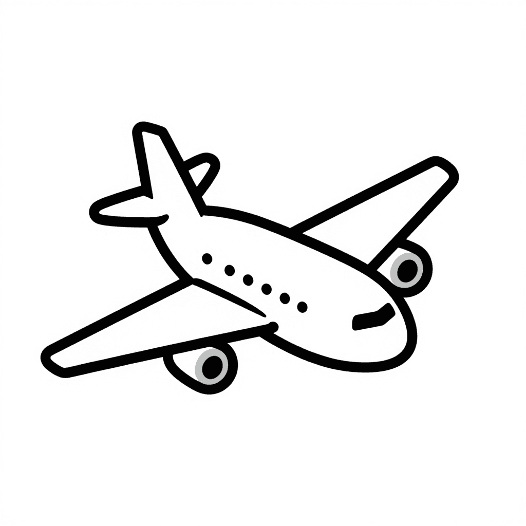 An Airplane Coloring Page - free coloring page image 3 of 3