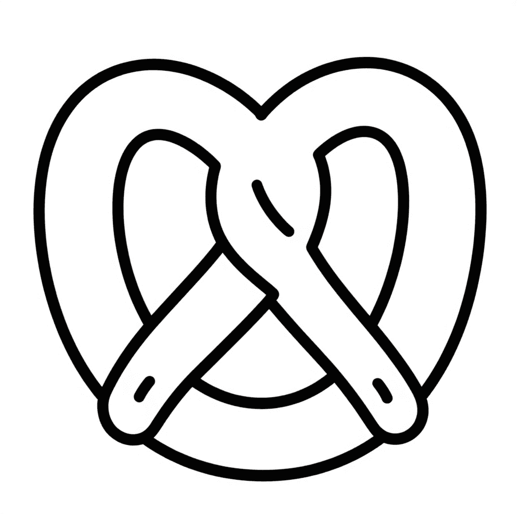 A Pretzel Coloring Page - free printable coloring page for kids to download