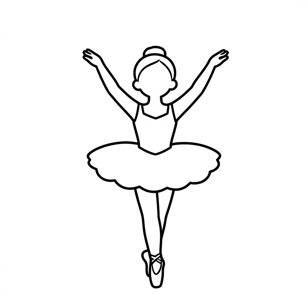 A Ballerina Doll Coloring Page - free printable coloring page for kids to download