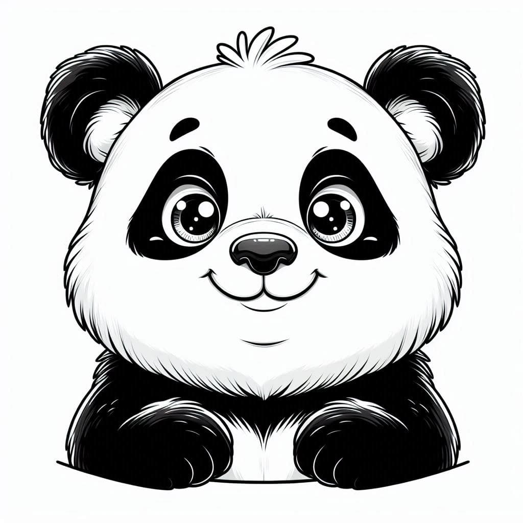 Smiling Panda - Adorable Free Coloring Pages for Panda Fans! - free coloring page image 4 of 4