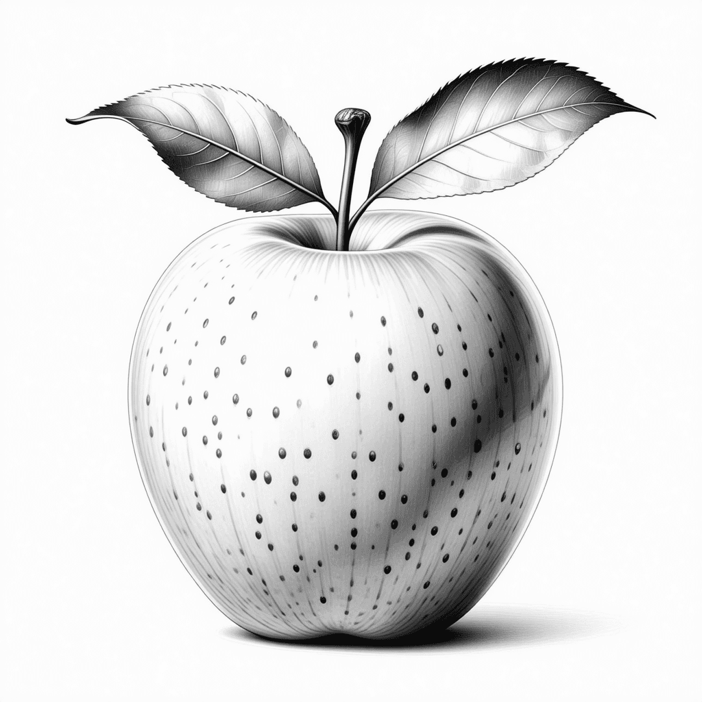 A Apple With Leaf Coloring Page - free coloring page image 4 of 4
