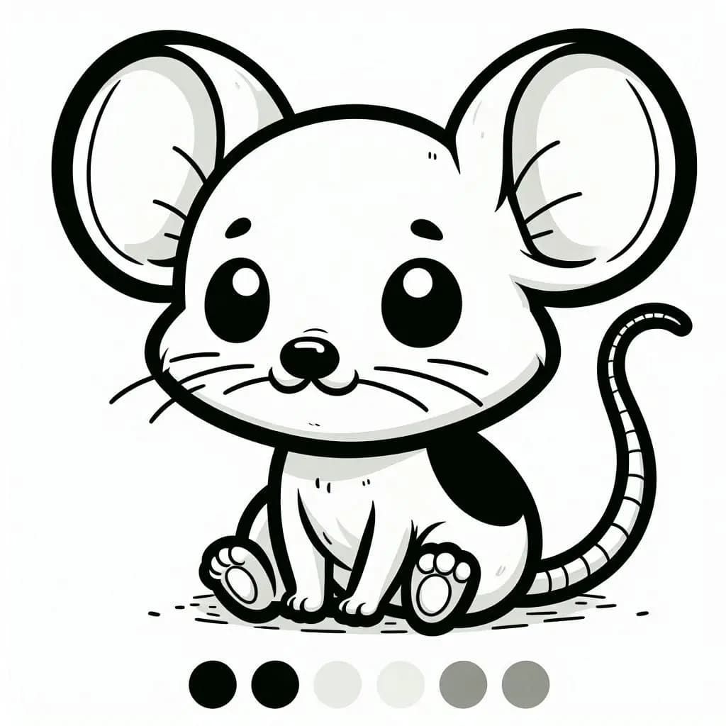 Cute Mouse - Tiny Free Coloring Pages for Big Smiles! - free printable coloring page for kids to download