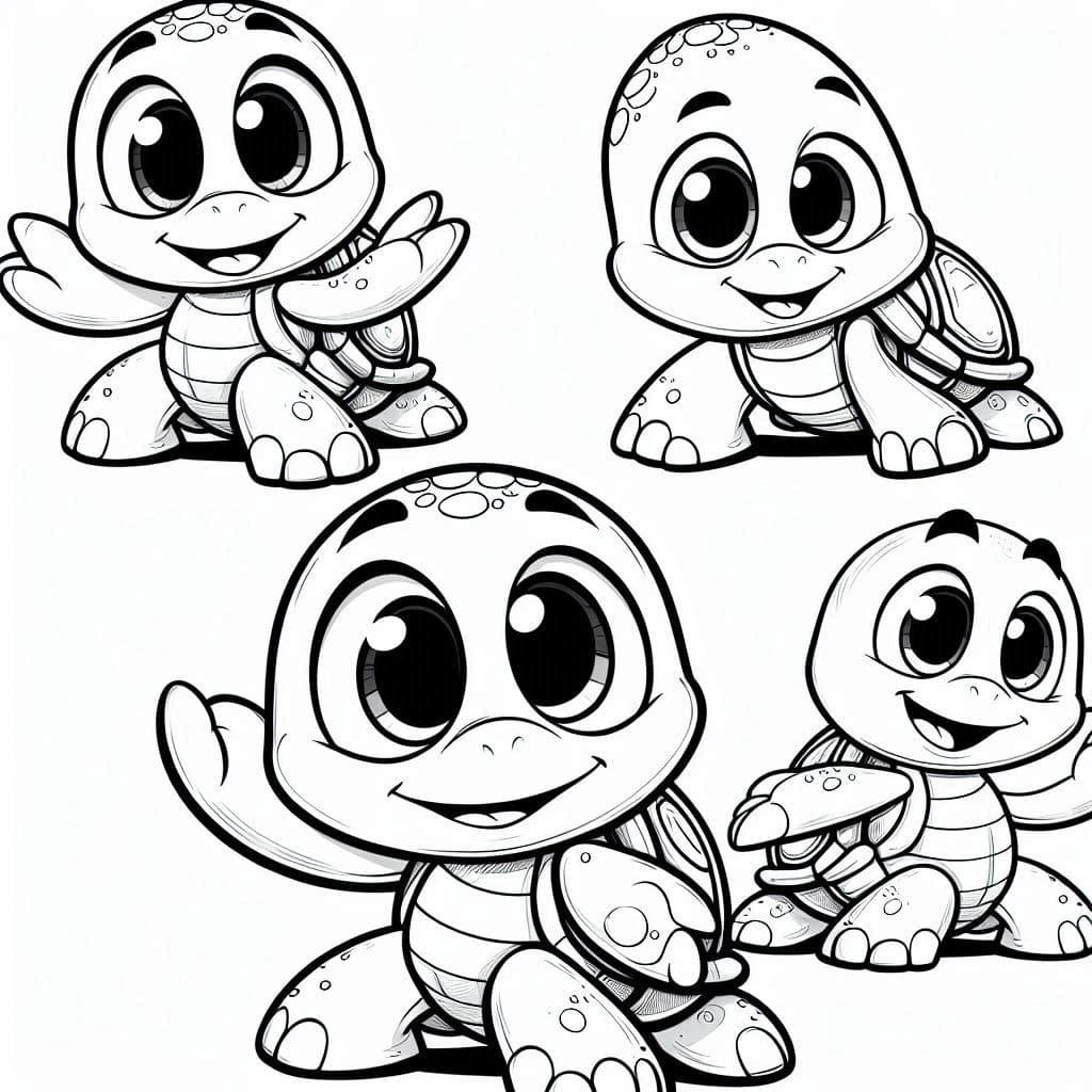 Funny Turtles – A Shell of Laughter and Creativity! - free coloring page image 3 of 4