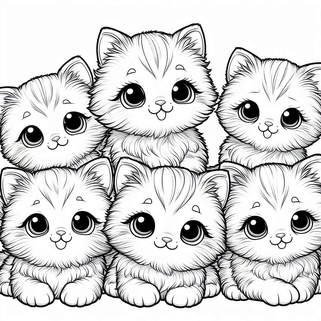 Fluffy Kittens - Adorable Free Coloring Pages for Cat Lovers! - free coloring page image 4 of 4