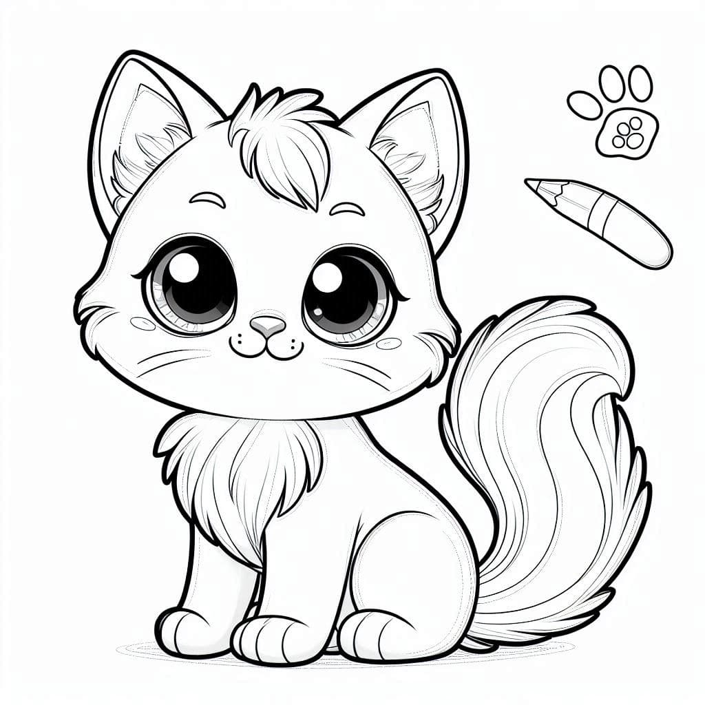 Adorable Cat - Whisker-Tickling Free Coloring Pages for Kitty Lovers! - free coloring page image 2 of 4