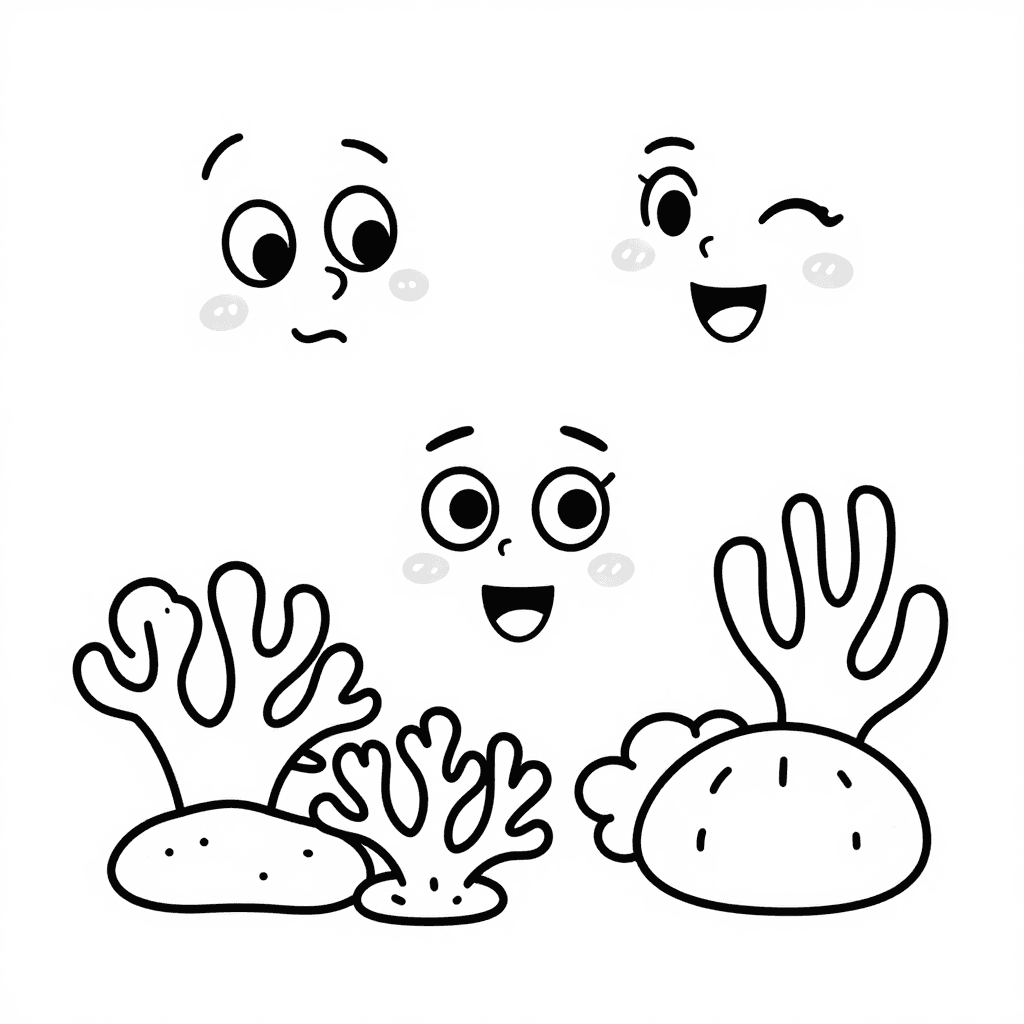 A Coral Reef Scene Coloring Page - free coloring page image 2 of 3