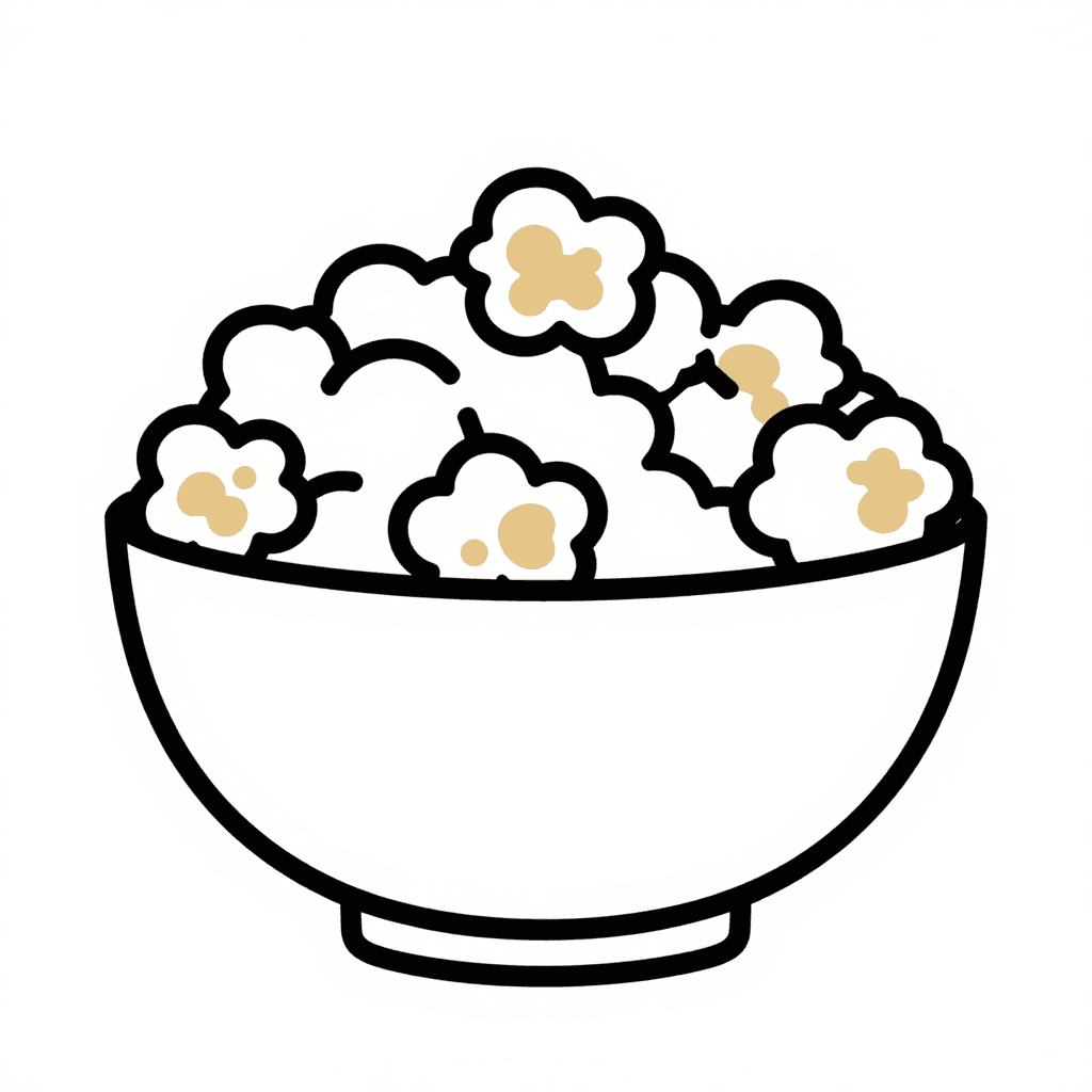 A Bowl Of Popcorn Coloring Page - free coloring page image 3 of 3