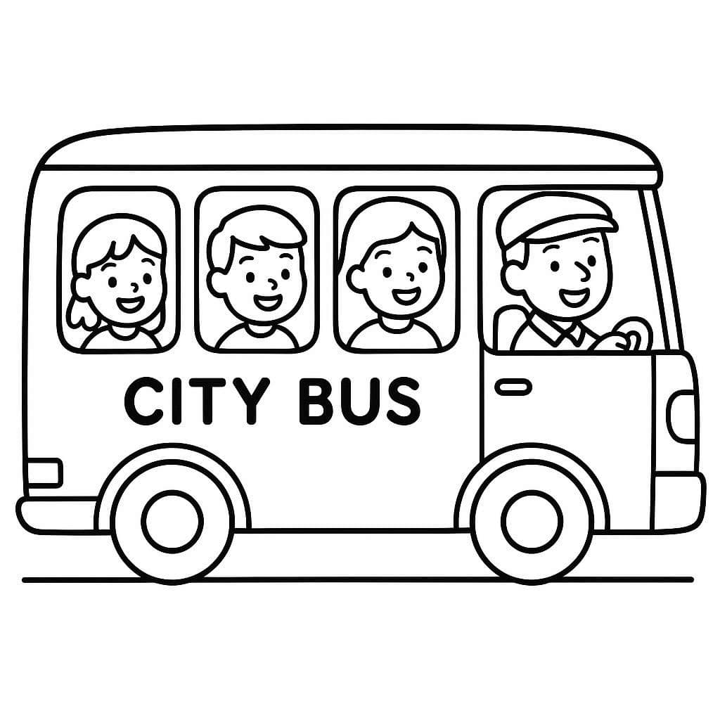 Bus Transportation - free printable coloring page for kids to download