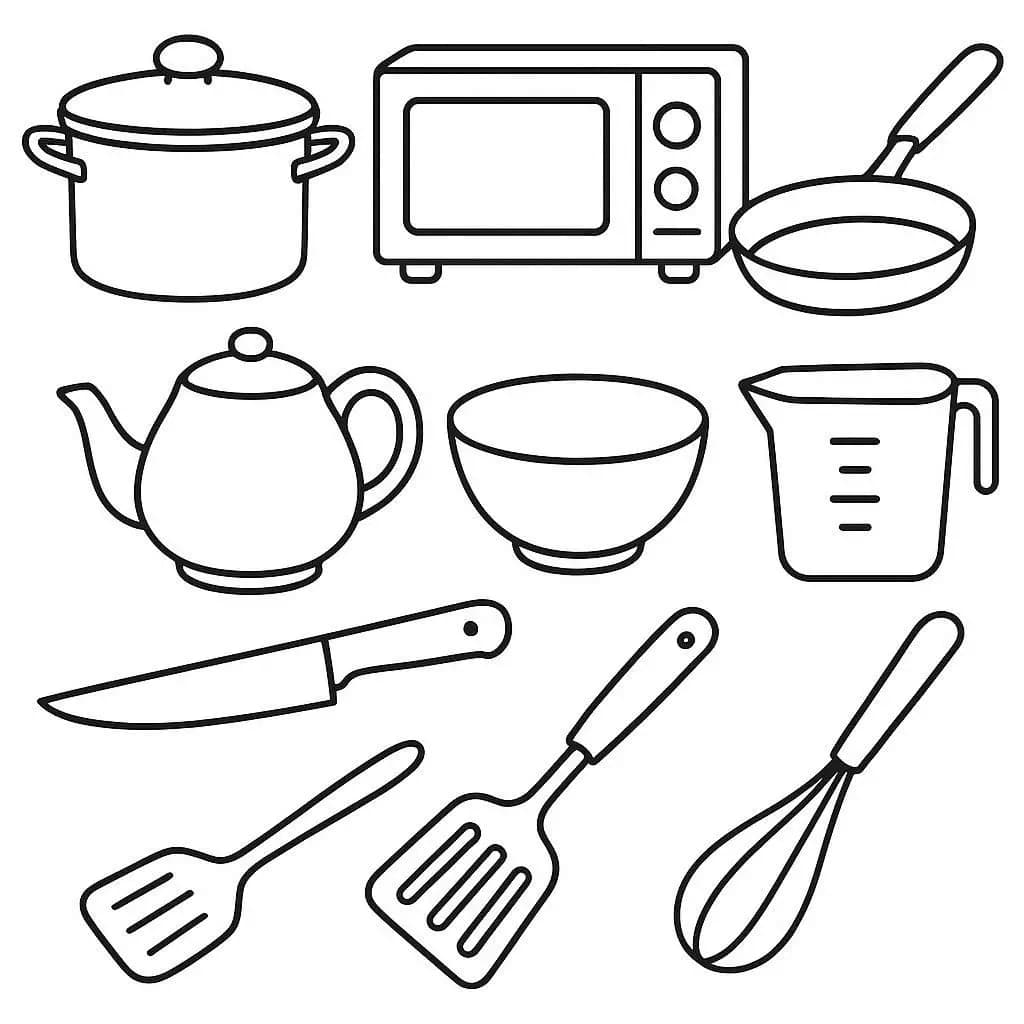 Kitchen Colors: Beautiful Cooking Tools  - free coloring page image 5 of 5