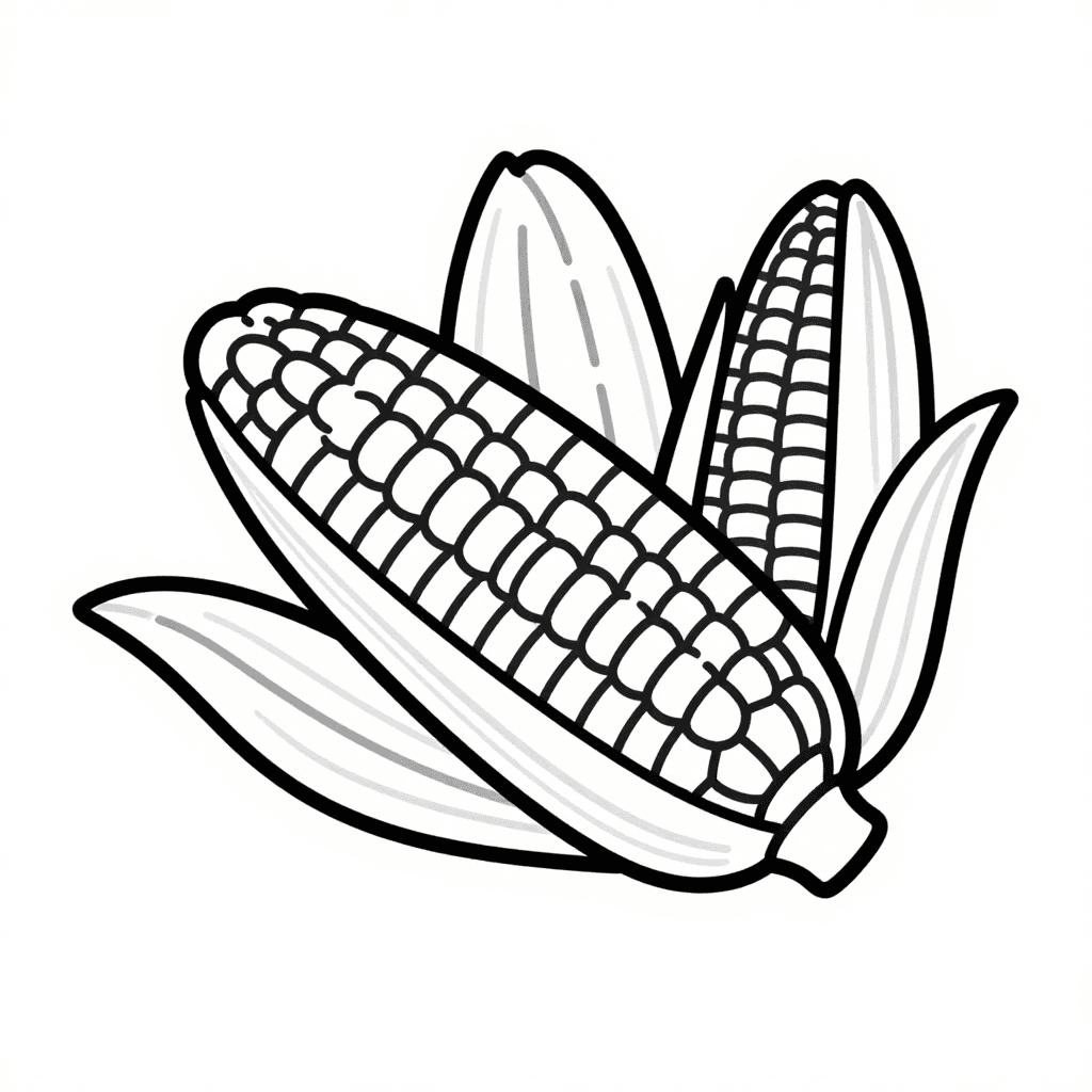 Corn On Cob Coloring Page - free coloring page image 1 of 3