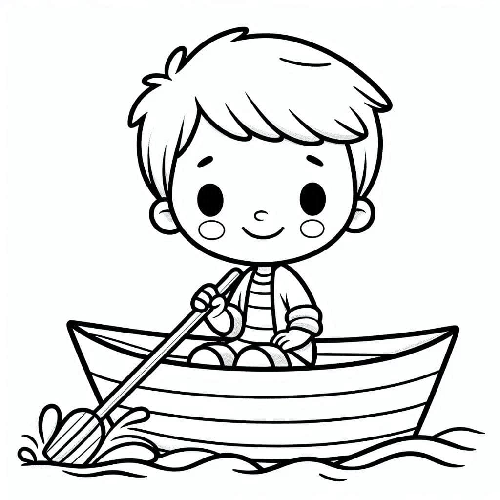 Boy in a Boat - Nautical Free Coloring Pages for Adventure Seekers! - free coloring page image 2 of 4