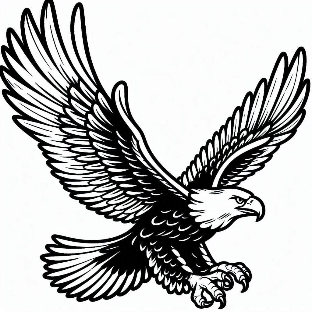 Flying Eagle - Soaring Free Coloring Pages for Majestic Creativity! - free coloring page image 4 of 4