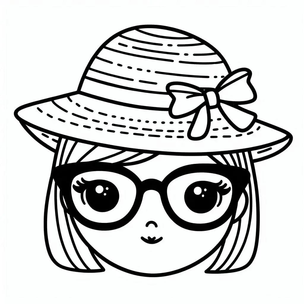 Hat and Glasses - Stylish Free Coloring Pages for Fashion Fun! - free printable coloring page for kids to download