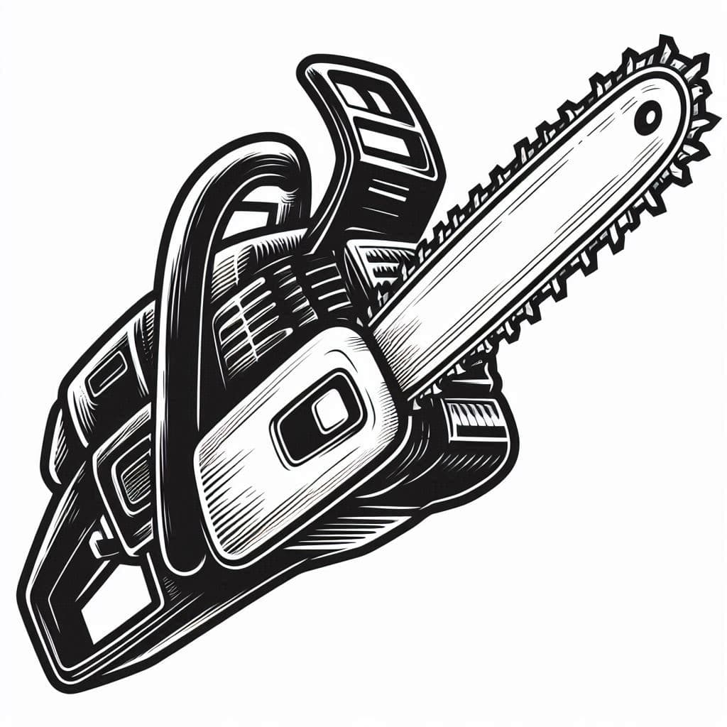 Chainsaw - Tool-Themed Free Coloring Pages for Creative Builders! - free coloring page image 3 of 4