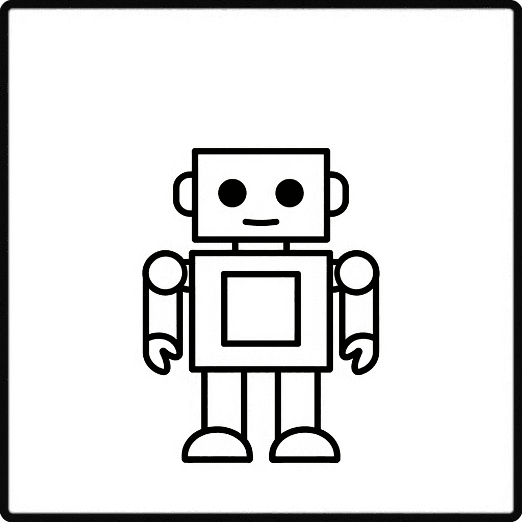 A Toy Robot Coloring Page - free coloring page image 1 of 3