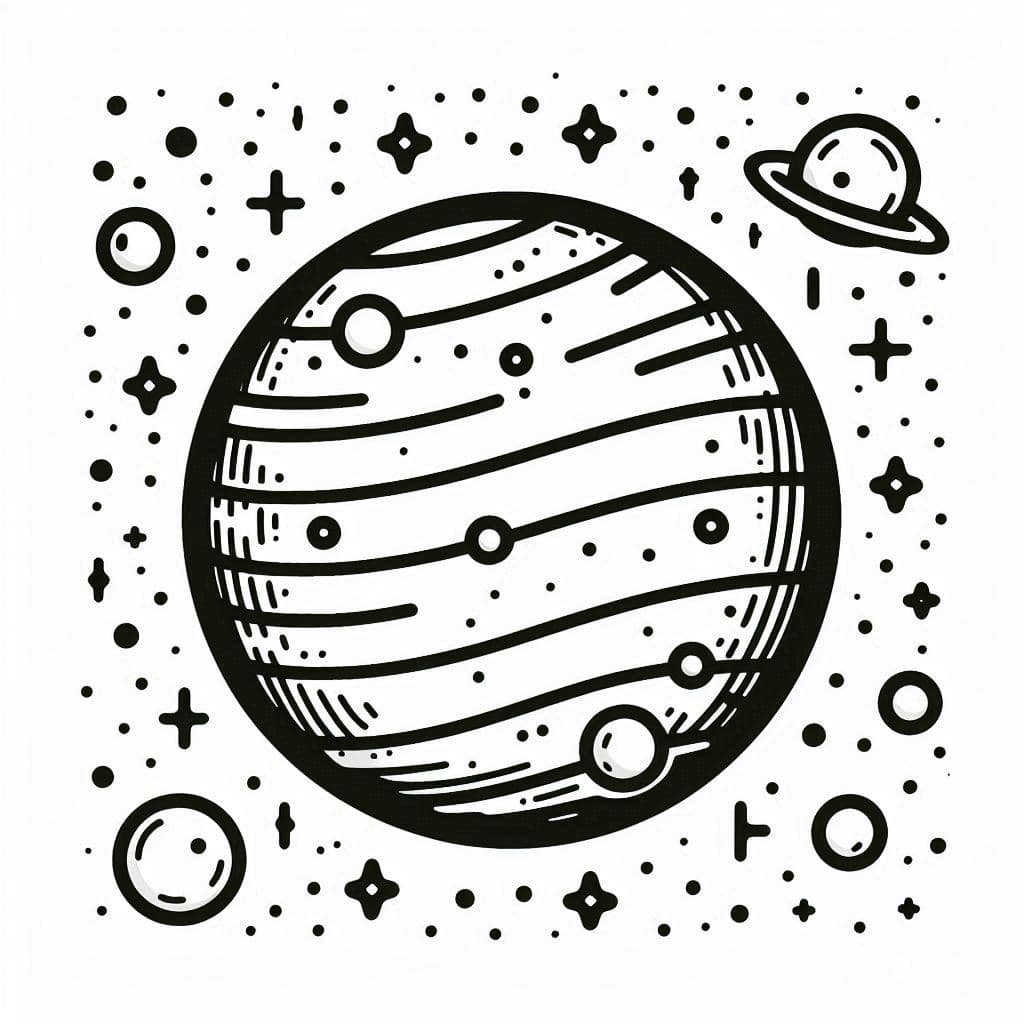 Planet in Space - Cosmic Free Coloring Pages for Little Astronomers! - free coloring page image 3 of 4