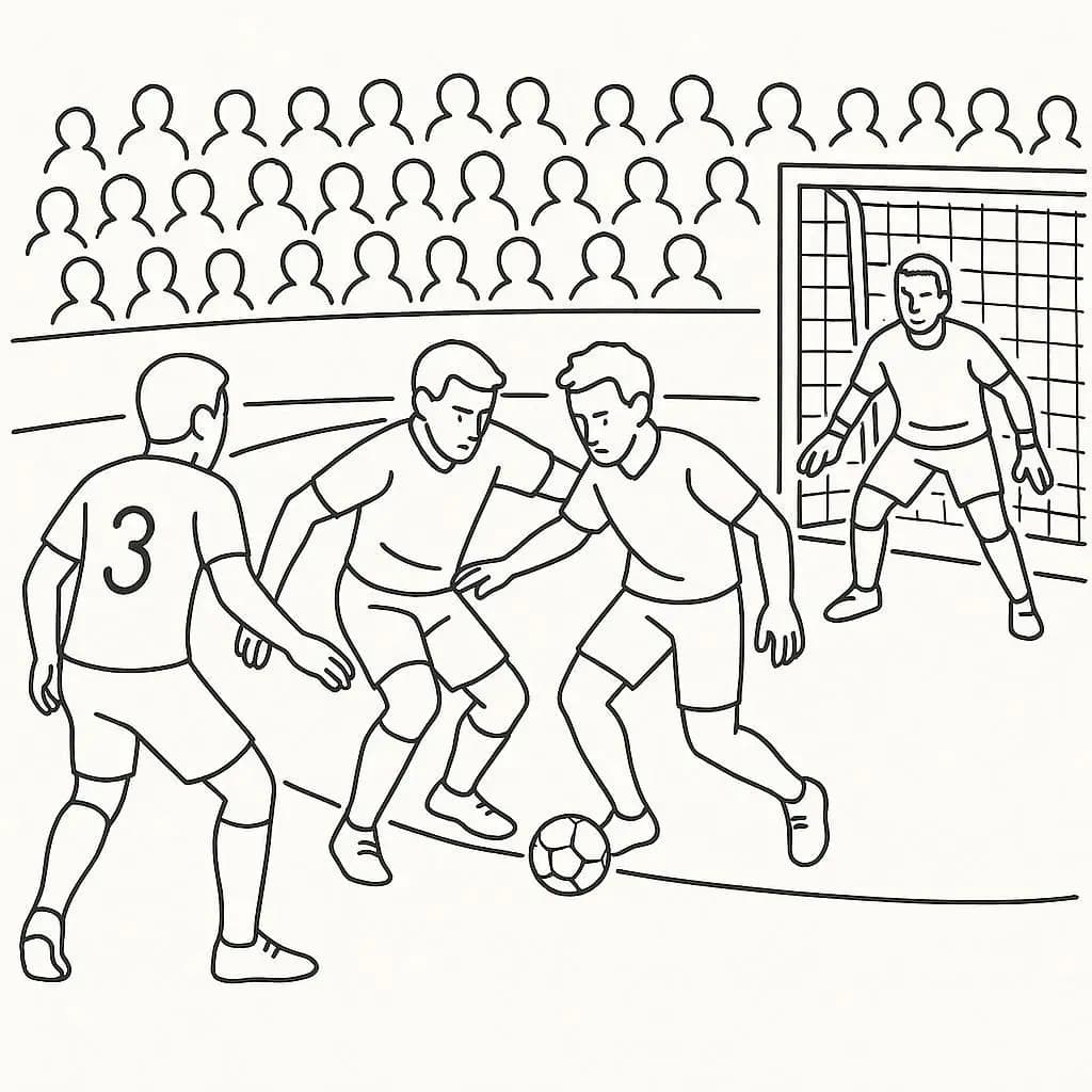 Kick & Color: Futsal Match Coloring Book - free coloring page image 3 of 4