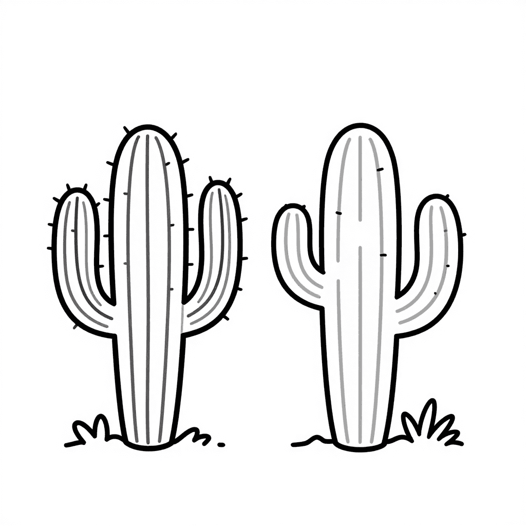 Cactus In Desert Coloring Page - free coloring page image 4 of 4