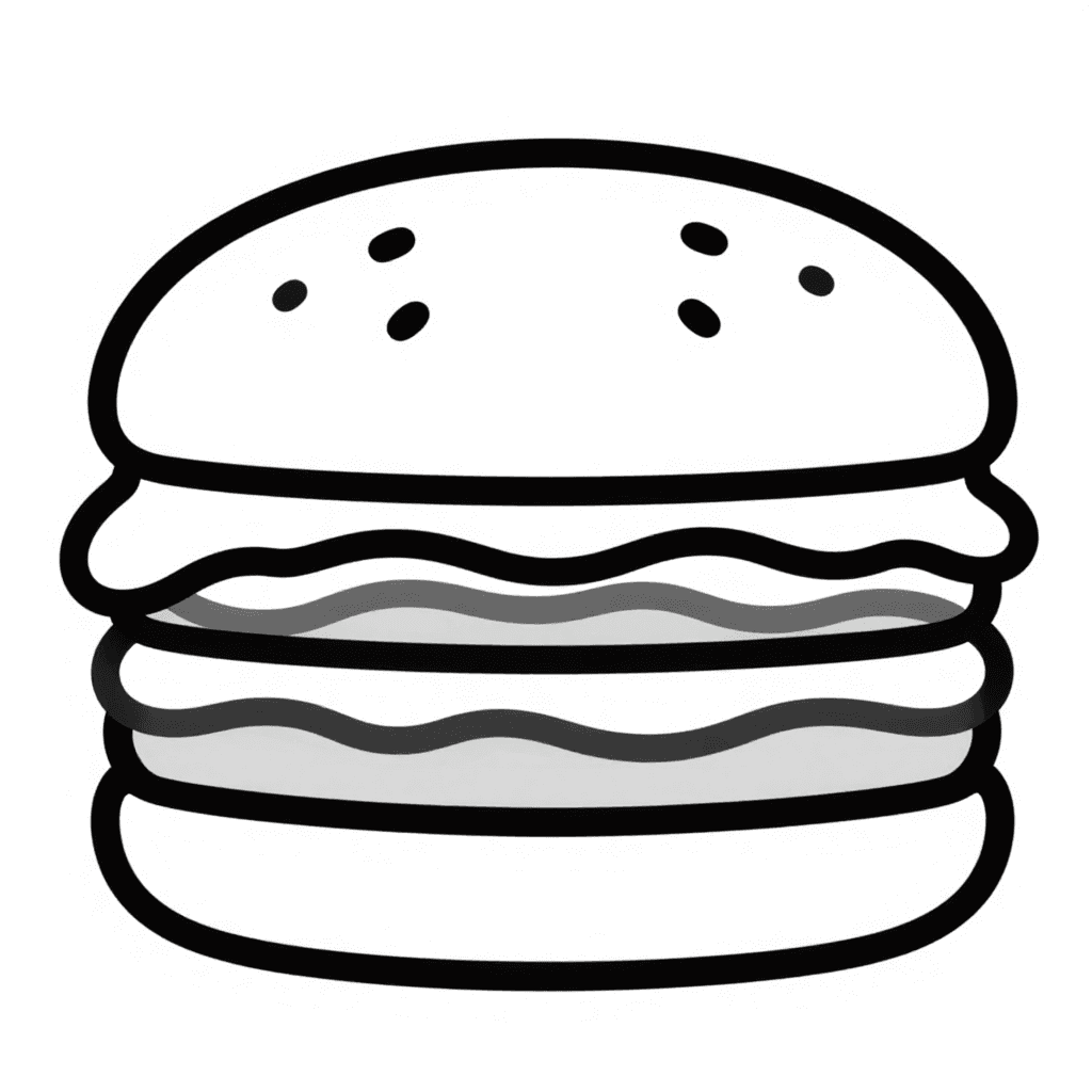 Hamburger Coloring Page - free printable coloring page for kids to download
