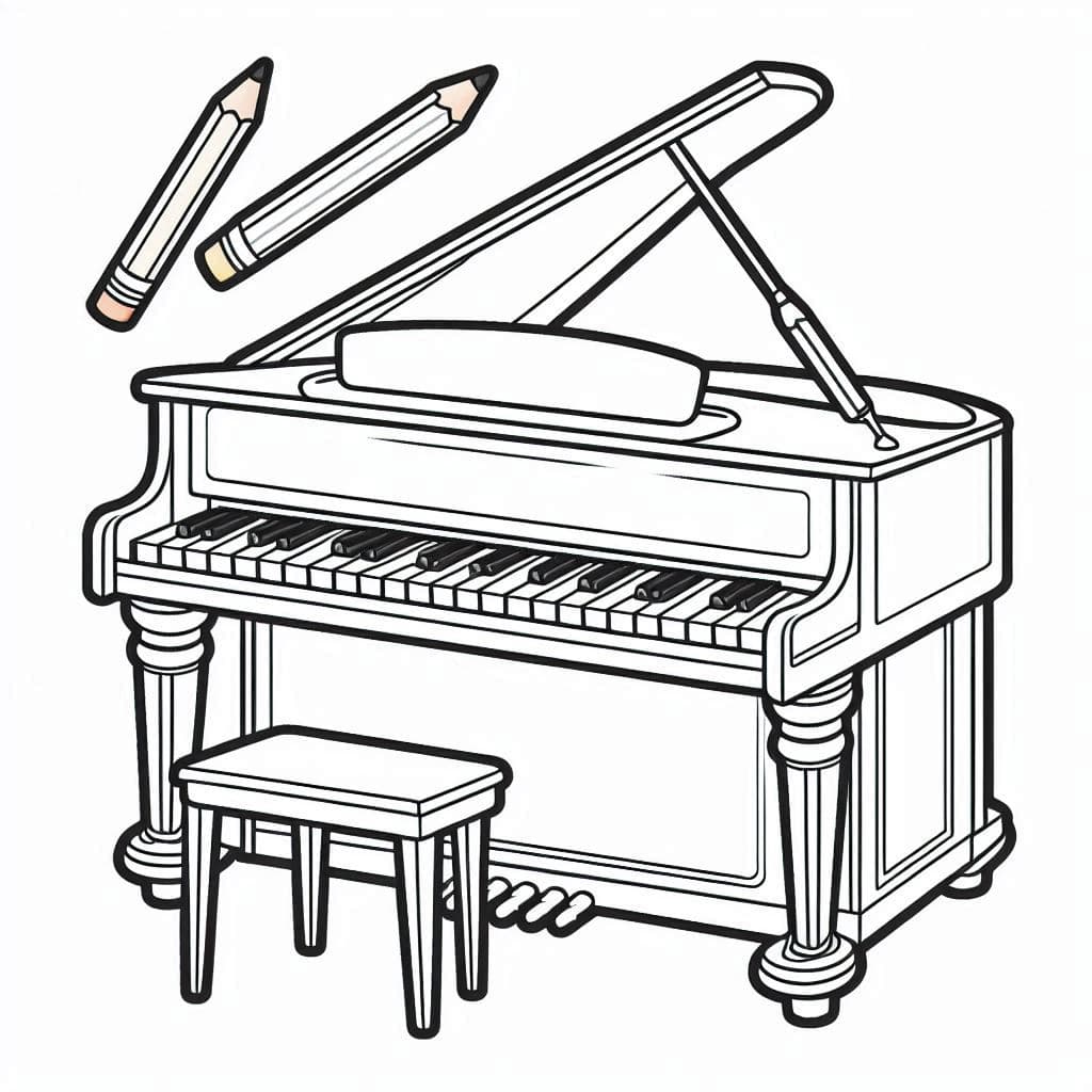 A Piano - Musical Free Coloring Pages for Creative Souls! - free coloring page image 4 of 4