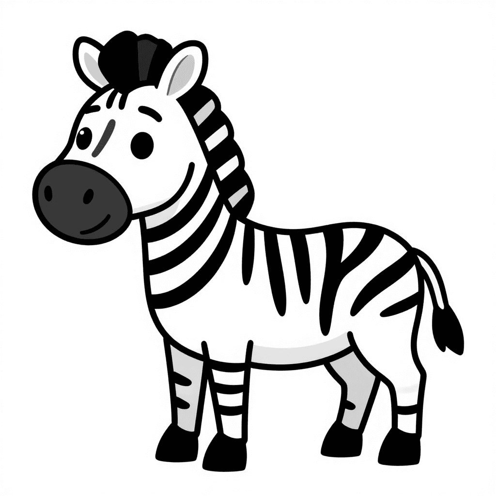 A Zebra Standing Coloring Page - free coloring page image 2 of 3