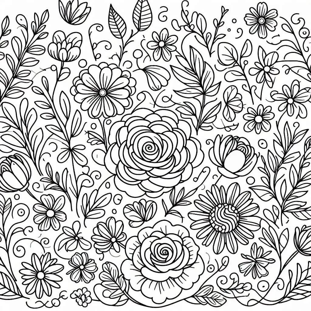 Bloom & Color: A Beautiful Flower Garden - free coloring page image 3 of 6