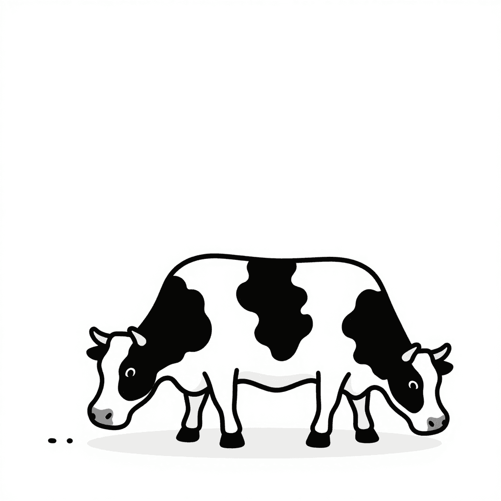 A Cow Grazing Coloring Page - free coloring page image 1 of 3
