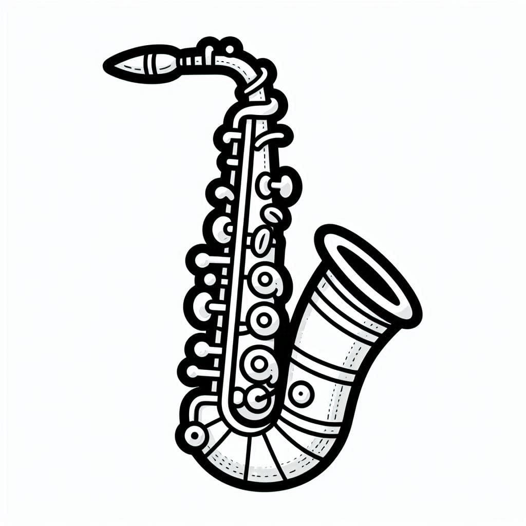 A Saxophone - Soulful Free Coloring Pages for Music & Art Lovers! - free coloring page image 2 of 4
