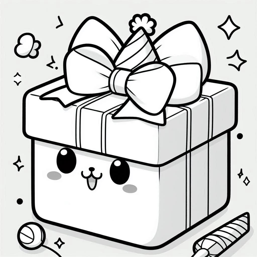 Birthday Box - Festive Free Coloring Pages for Party Fun! - free printable coloring page for kids to download