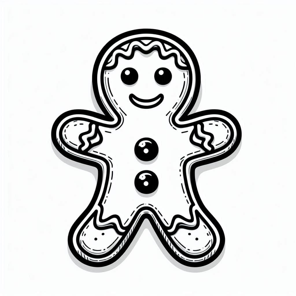 Gingerbread Man - Sweet & Festive Free Coloring Pages! - free coloring page image 2 of 4