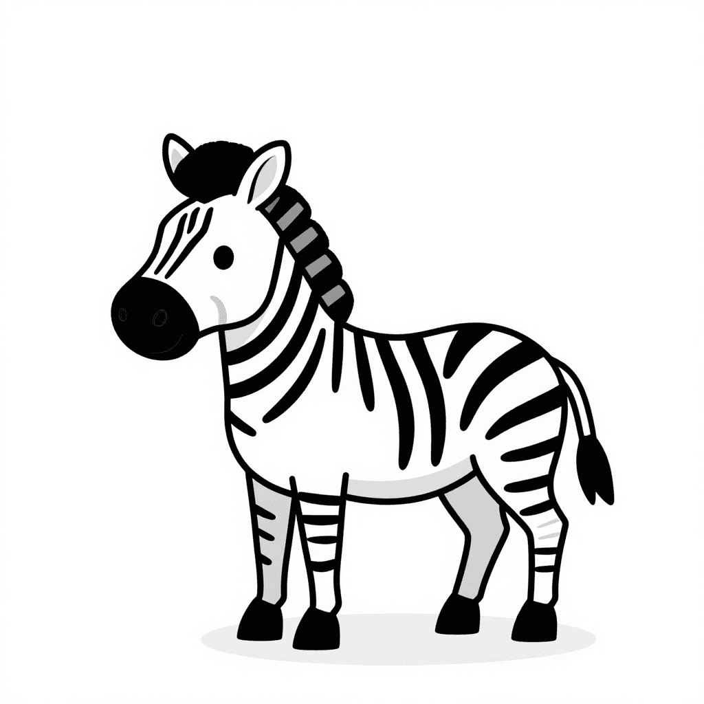 A Zebra Standing Coloring Page - free printable coloring page for kids to download